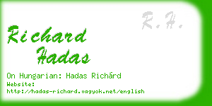 richard hadas business card